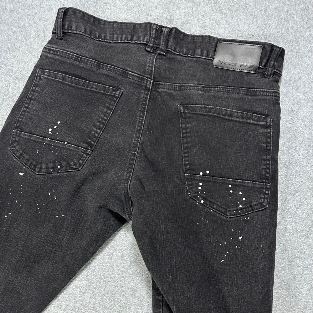 Smoke Rise Cargo Jeans JP21734-MP Mens 31x31 Black Streetwear Distressed